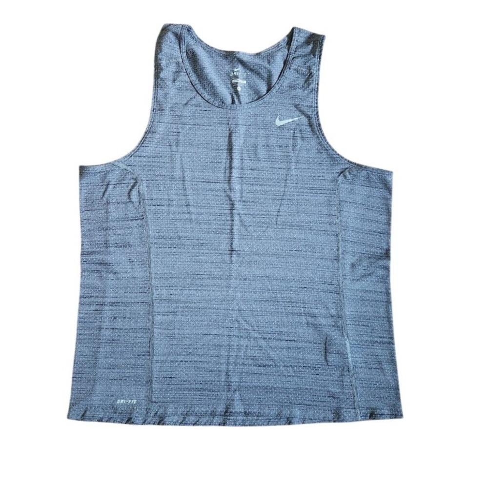 Nike Mens Dri-FIT Grey Heather Running Tank Top Training Singlet Large 299